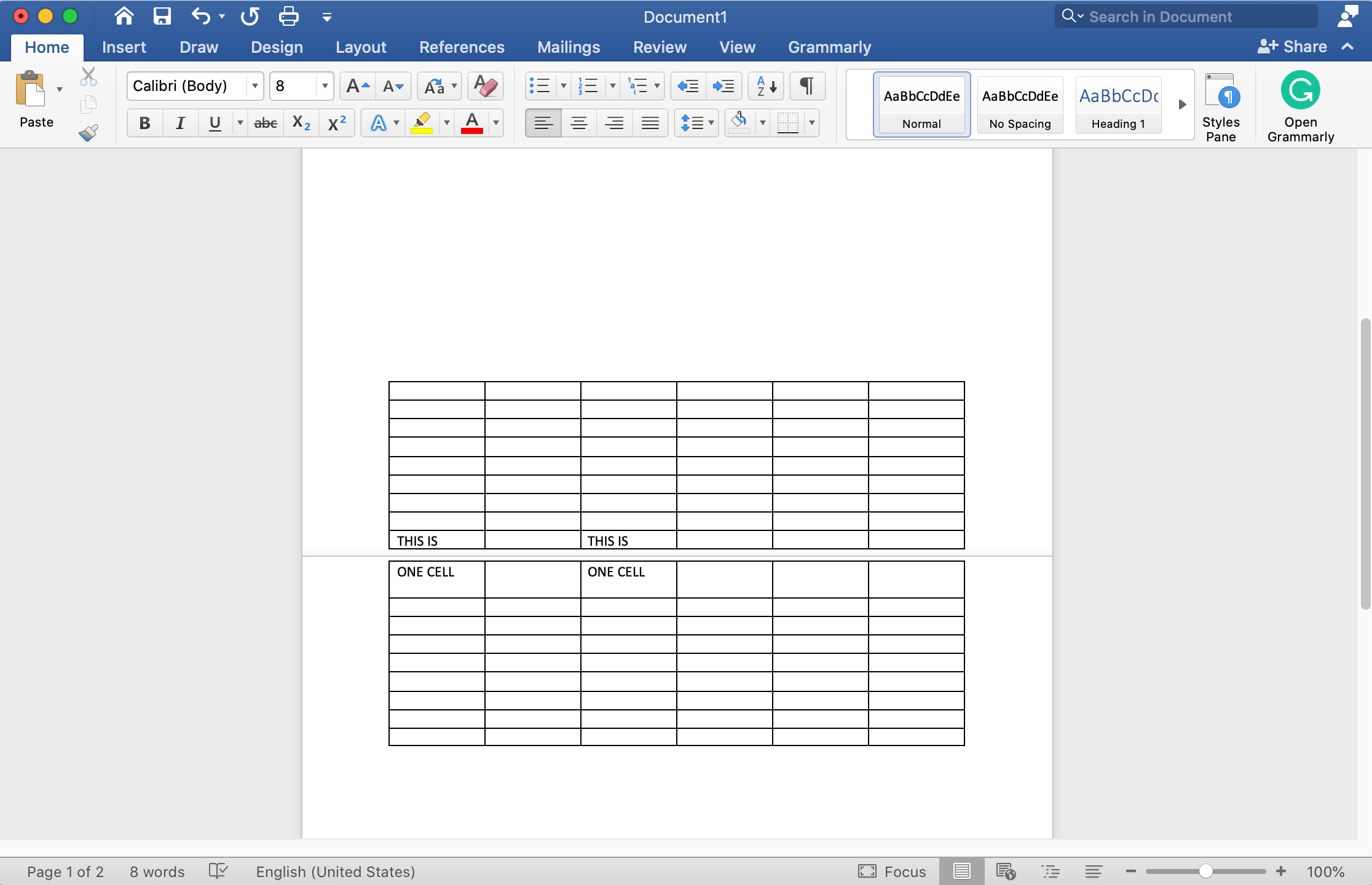 move a page to the top in word for mac